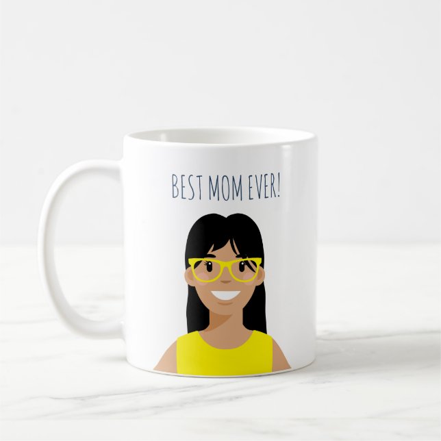 Personalised editable best Mom ever Coffee Mug (Left)