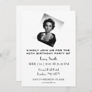 Personalised Elegant 40th Birthday Party Invitation