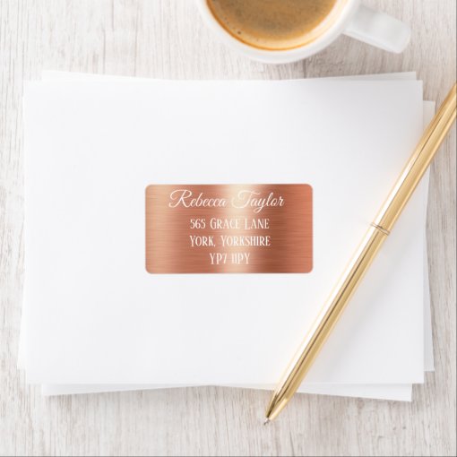 Personalised Elegant Rose Gold Foil Address Label Zazzle