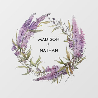 Personalised & Elegant Wedding Floor Decals, Lilac Decals