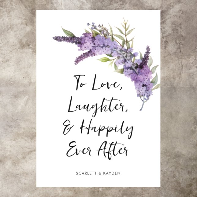 Personalised & Elegant Wedding Floor Decals, Lilac Floor Decals (Insitu)