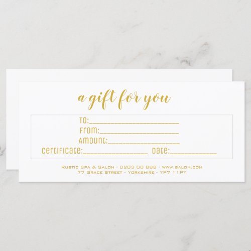 Personalised Elegant White  Gold Script Business