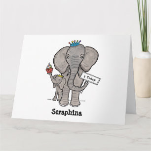 Personalised Elephant and Baby Card