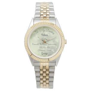 Personalised Emerald Wedding Anniversary Watch