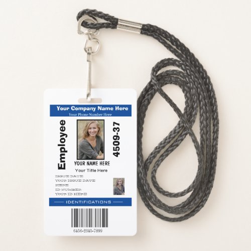 Personalised Employee Photo ID Company Security  Badge