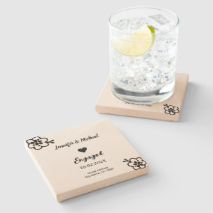 Personalised Engaged Coaster - Love Keepsake