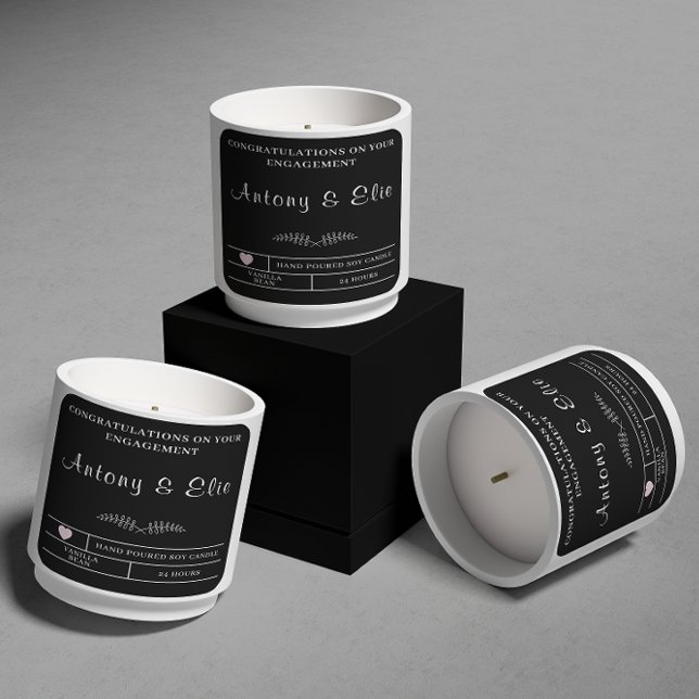 Personalised Engagement Candle Gifts for Couple Square Sticker (Creator Uploaded)