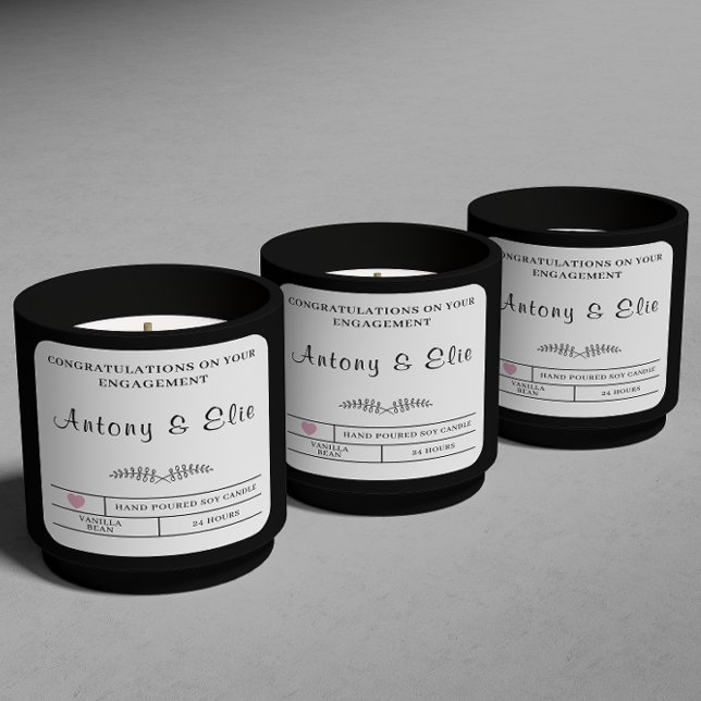 Personalised Engagement Candle Gifts for Couple Square Sticker (Creator Uploaded)