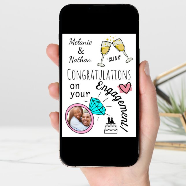 Personalised Engagement Congratulations Photo Card (Front Digital)