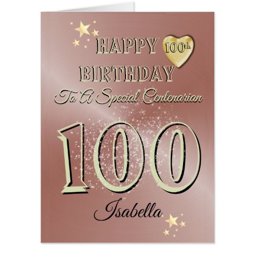 Personalised Extra Large 100th Birthday Card