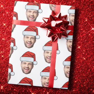Personalised Face Santa Hat Gift Wrap