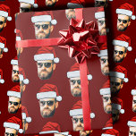 Personalised Face Santa Hat Gift Wrap Funny Heads<br><div class="desc">Personalised Face Santa Hat Gift Wrap, Replace the face with your favorite photo if you want (make sure to crop as much to the face as possible and use an app to remove the background) and personalize this funny Christmas Holiday Wrapping Paper with your kid, husband, or boyfriend on it!...</div>