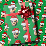 Personalised Face Santa Hat Gift Wrap Funny Heads<br><div class="desc">Personalised Face Santa Hat Gift Wrap, Replace the face with your favorite photo if you want (make sure to crop as much to the face as possible and use an app to remove the background) and personalize this funny Christmas Holiday Wrapping Paper with your kid, husband, or boyfriend on it!...</div>