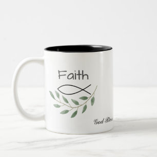 Personalised Faith Leaf God Bless You Mug Cup