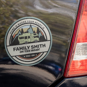 Personalised Family Caravan Adventures Car Magnet