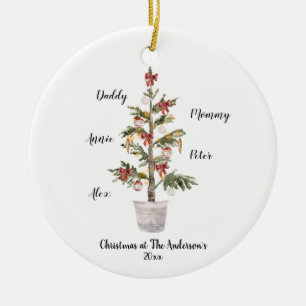 Personalised Family Christmas Tree Ceramic Ceramic Ornament