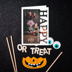 Personalised family couple Photo Happy halloween Card