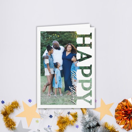 Personalised family couple Photo Happy New Year  Card