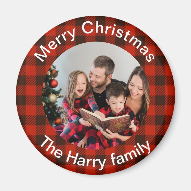 Personalised family photo christmas keepsake  magnet (Front)