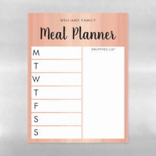 Personalised Family Weekly Meal Planner Magnetic D Dry Erase Sheet