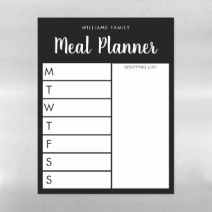 Personalised Family Weekly Meal Planner Magnetic D Dry Erase Sheet