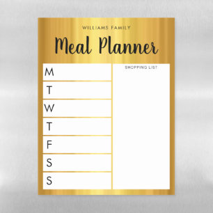 Personalised Family Weekly Meal Planner Magnetic Dry Erase Sheet