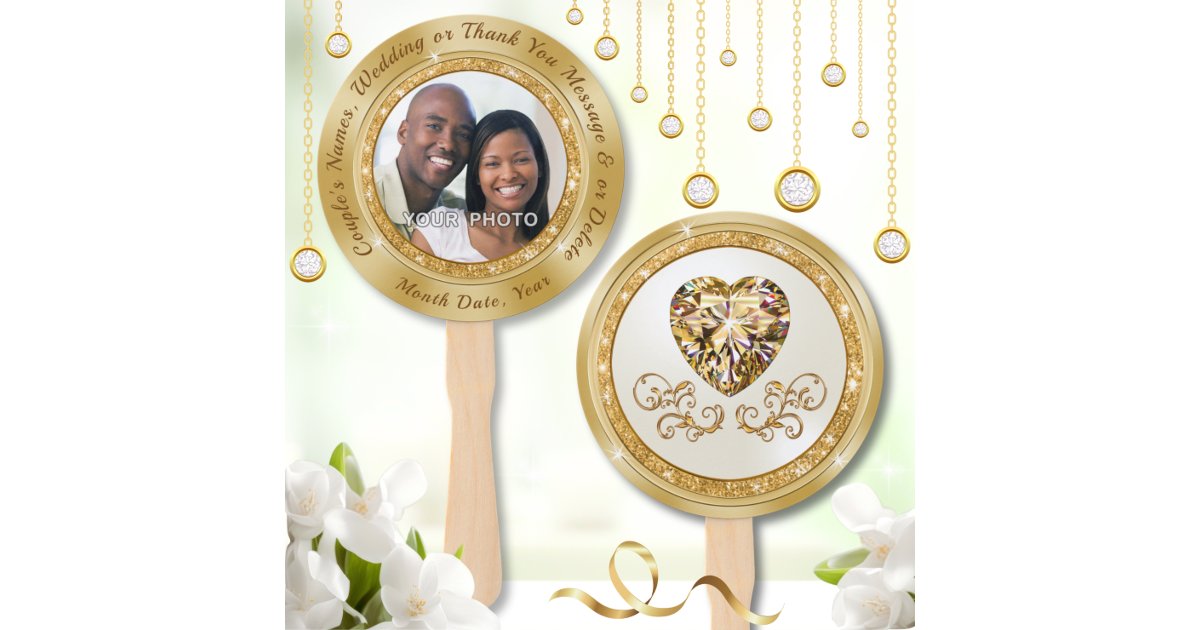 Personalised Fans for Wedding with PHOTO or Delete