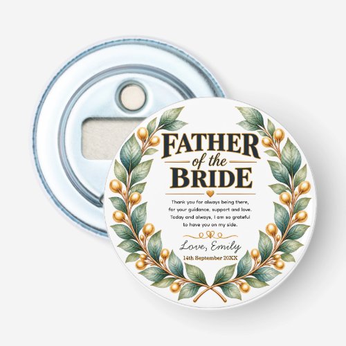 Personalised Father of the Bride Wedding Gift Bottle Opener