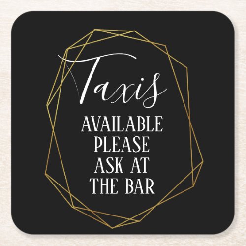 personalised Favor wedding coaster Taxis geometric