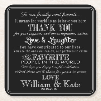 personalised Favor wedding coaster Thank you