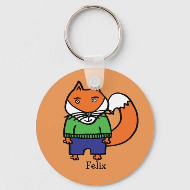 Personalised Felix the Fox Keychain (Front)