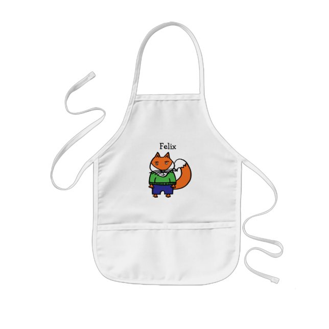 Personalised Felix the Fox Kids' Apron (Front)