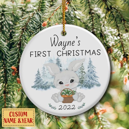 Personalised First Christmas Babys First  Cerami Ceramic Ornament