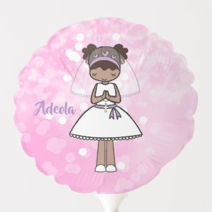Personalised First Communion Day Girl name balloon