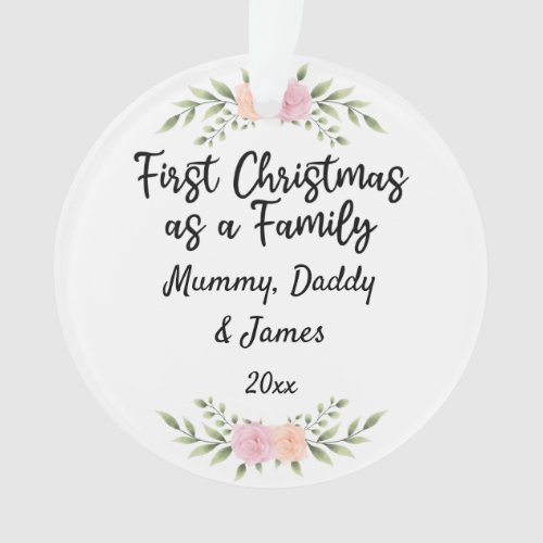 Personalised First Family Christmas Keepsake 2023 Ornament