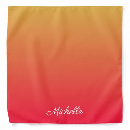 Personalised flame red and yellow ombre bandana