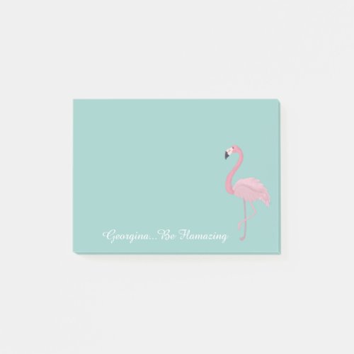 Personalised Flamingo  Be Flamazing Post_it Notes