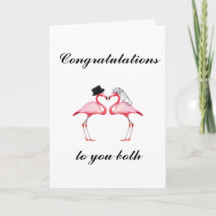 Personalised Flamingo Wedding Card