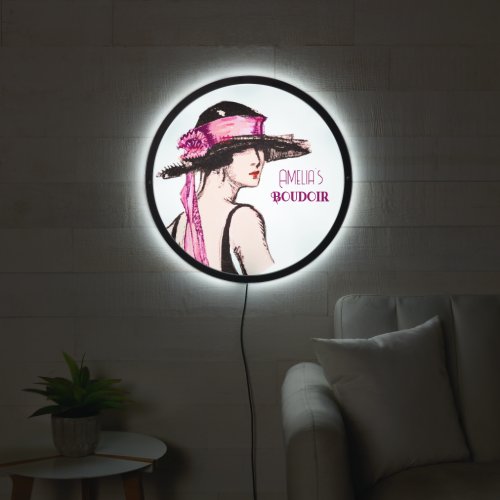 Personalised Flapper Girl Bedroom LED Sign