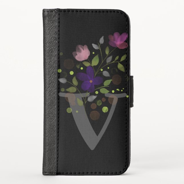 Personalised Floral Design Phone Wallet (Front)