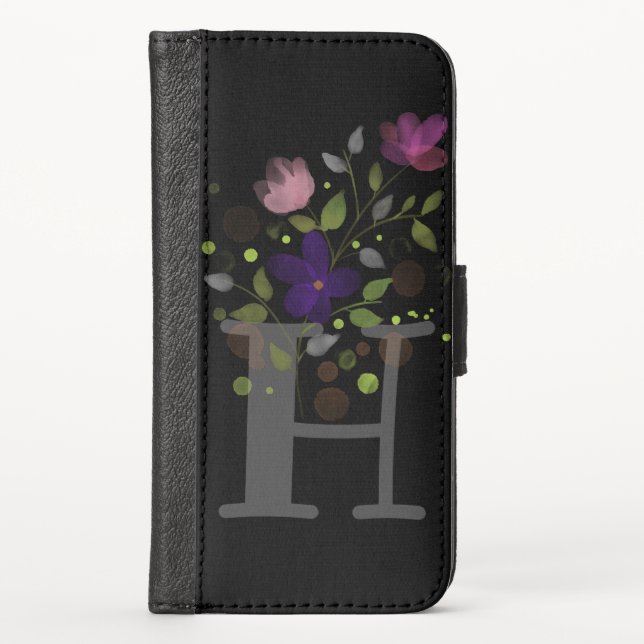 Personalised Floral Design Phone Wallet (Front)