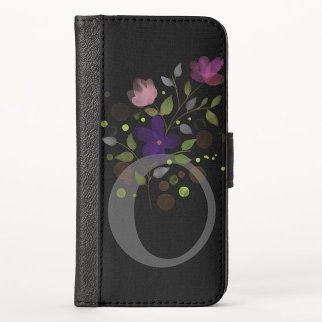 Personalised Floral Design Phone Wallet (Front)