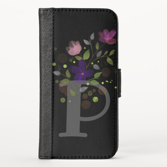 Personalised Floral Design Phone Wallet (Front)