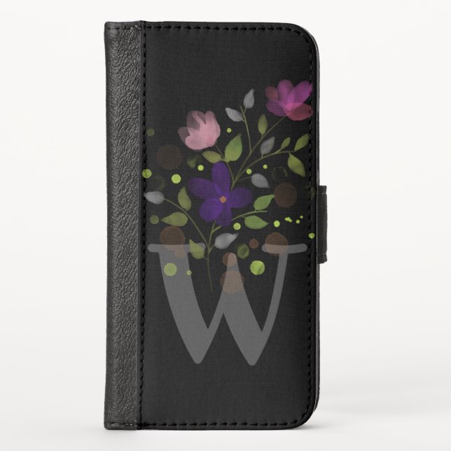 Personalised Floral Design Phone Wallet (Front)