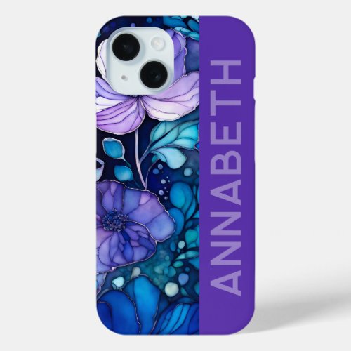 Personalised Floral Ink Art iPhone Case