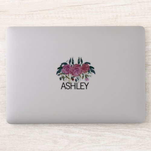 Personalised Floral Name Laptop Sticker