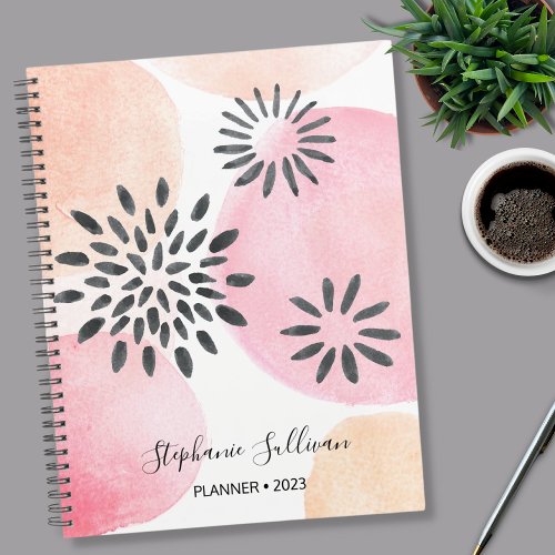 Personalised Floral Pink  Planner