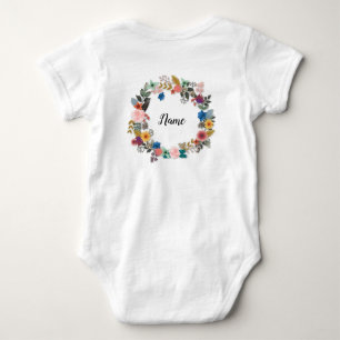 PERSONALISED FLORAL WREATH ROMPER