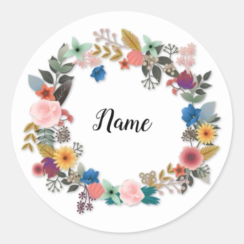 PERSONALISED FLORAL WREATH STICKER