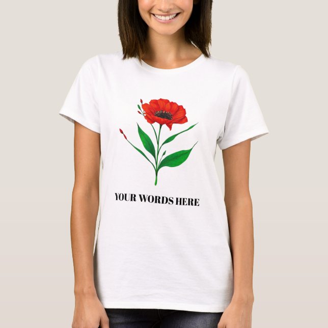 Personalised flower in bloom T-Shirt (Front)